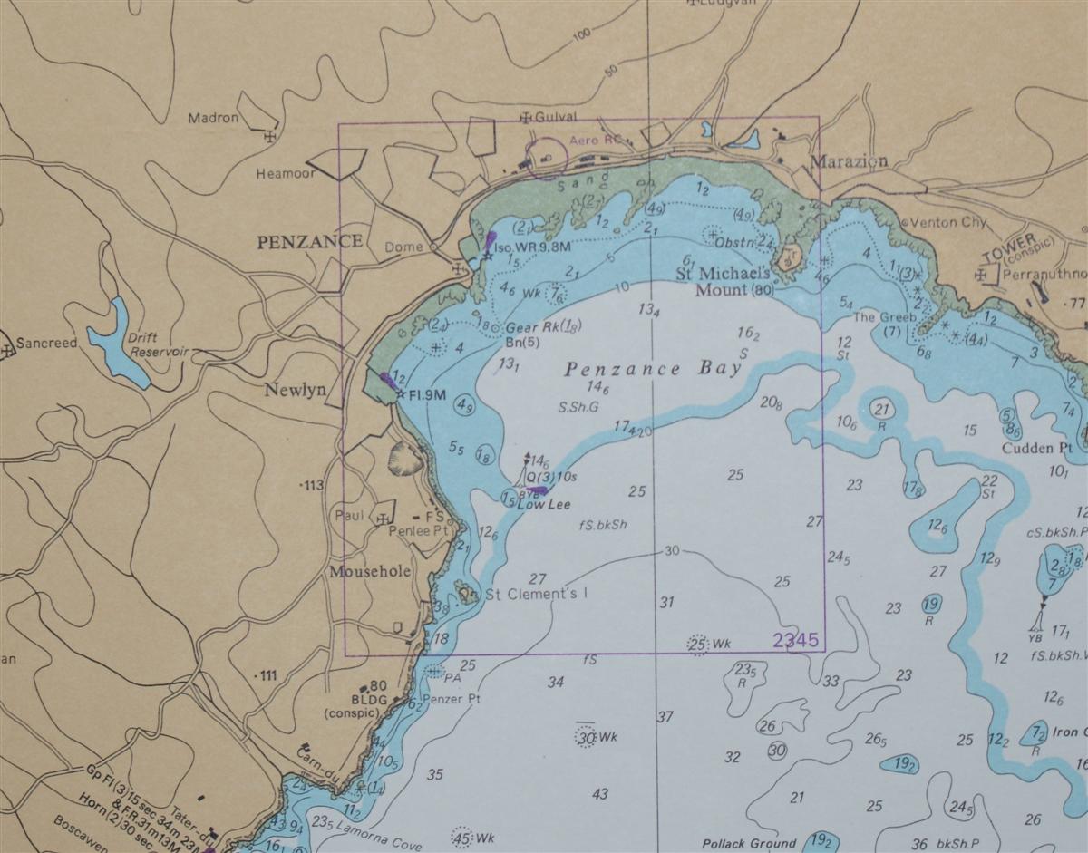 Nautical Chart No. 777 England South Coast, Land's End to Falmouth