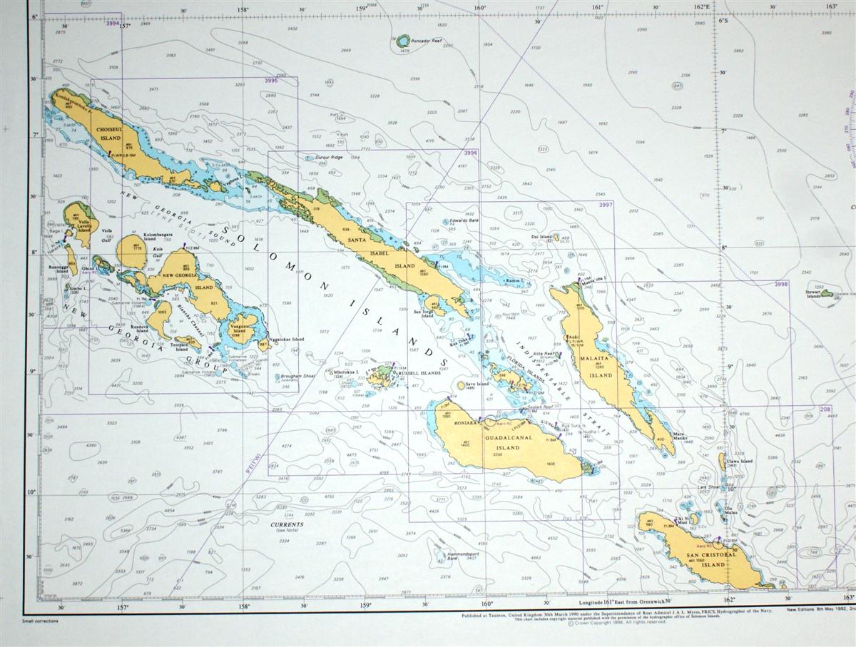 Nautical Chart No. 4623 Pacific Ocean Solomon Islands to Kosrae Island